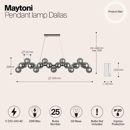 Подвесная люстра Maytoni Dallas MOD547PL-25CH Подвесная люстра Maytoni Dallas MOD547PL-25CH
