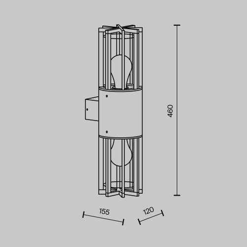 Настенный светильник (бра) Outdoor O453WL-02GF Настенный светильник (бра) Outdoor O453WL-02GF