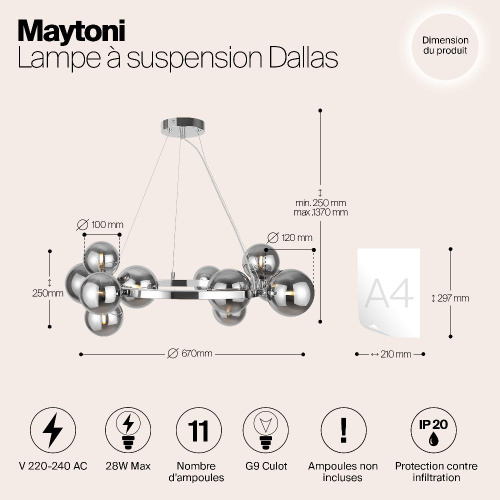 Подвесной светильник Maytoni MOD545PL-11CH Подвесной светильник Maytoni MOD545PL-11CH
