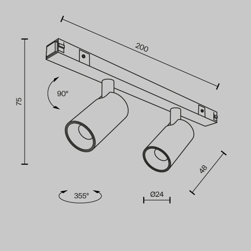 Трековый светильник Technical TR176-1-2X3WTW-M-B Трековый светильник Technical TR176-1-2X3WTW-M-B