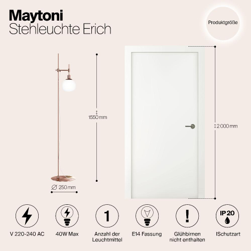 Торшер Maytoni Erich MOD221-FL-01-G Торшер Maytoni Erich MOD221-FL-01-G