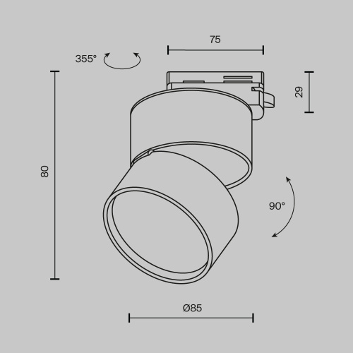 Трековый светильник Technical TR007-1-12W4K-B-1 Трековый светильник Technical TR007-1-12W4K-B-1