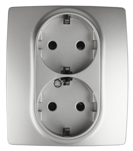 Розетка ЭРА 12 2x2P E Schuko со шторками 16A 250V 12-2104-03 Б0014701 Розетка ЭРА 12 2x2P E Schuko со шторками 16A 250V 12-2104-03 Б0014701