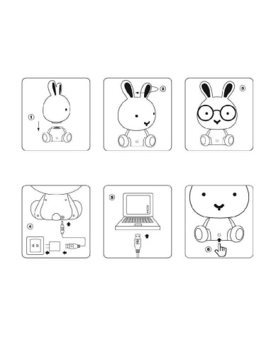 Настольная лампа Lucide Dodo Rabbit 71591/03/66 Настольная лампа Lucide Dodo Rabbit 71591/03/66