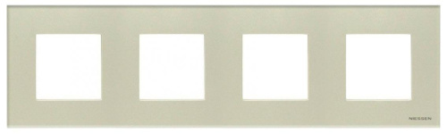 Рамка 4-постовая ABB Zenit стекло жемчужное 2CLA227400N3501