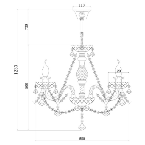 Подвесная люстра Rivoli Vortice 1012-208 Б0037793 Подвесная люстра Rivoli Vortice 1012-208 Б0037793