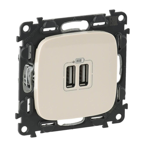 Розетка USB двойная Legrand Valena Allure 240V/5V 1500mA слоновая кость 754996 Розетка USB двойная Legrand Valena Allure 240V/5V 1500mA слоновая кость 754996