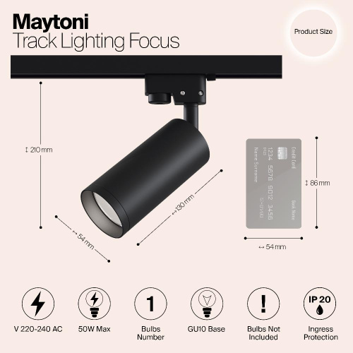 Трековый светильник Maytoni Track TR004-1-GU10-B Трековый светильник Maytoni Track TR004-1-GU10-B