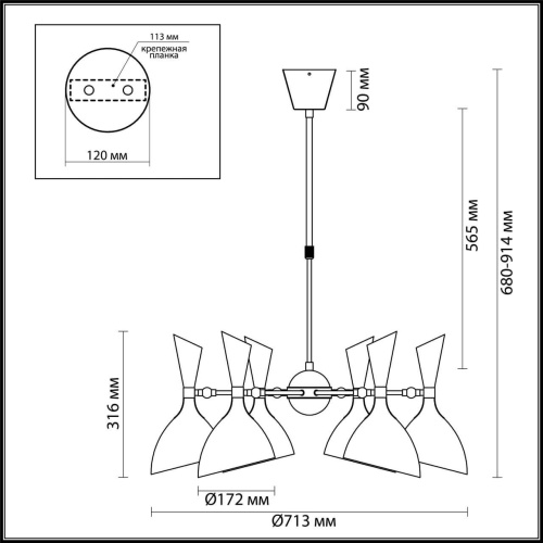 Подвесная люстра Odeon Light Rasto 4665/6 Подвесная люстра Odeon Light Rasto 4665/6