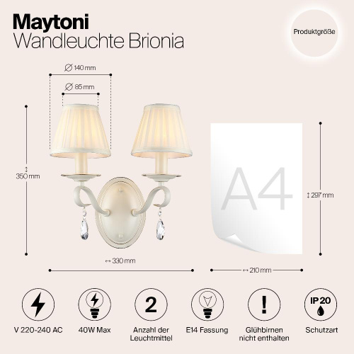 Бра Maytoni Brionia ARM172-02-G Бра Maytoni Brionia ARM172-02-G