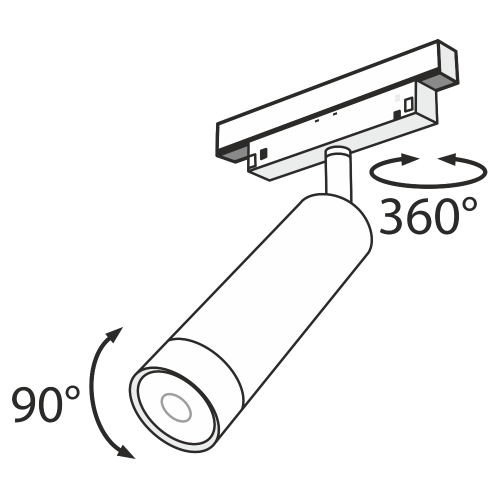 Трековый светодиодный светильник для магнитного шинопровода Maytoni Track Lamps TR019-2-7W3K-B Трековый светодиодный светильник для магнитного шинопровода Maytoni Track Lamps TR019-2-7W3K-B