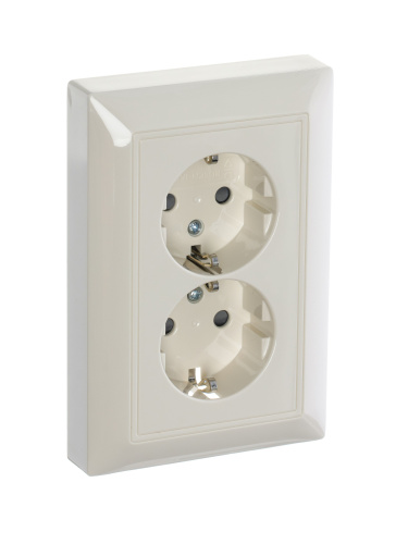 Розетка двойная ABB Basic55 Schuko с/з 16A 250V со шторками безвинтовой зажим слоновая кость 2CKA002021A0379 Розетка двойная ABB Basic55 Schuko с/з 16A 250V со шторками безвинтовой зажим слоновая кость 2CKA002021A0379