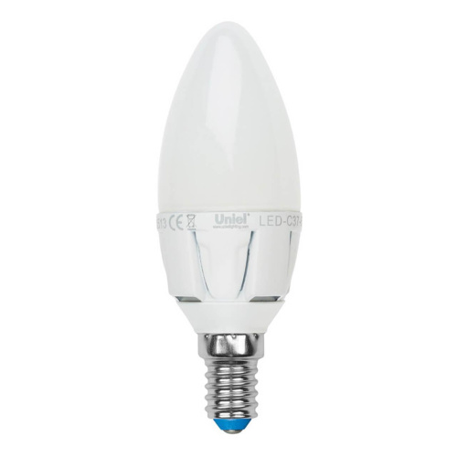 Лампа светодиодная Uniel E14 7W 3000K матовая LED-C37-7W/WW/E14/FR PLP01WH UL-00000768 Лампа светодиодная Uniel E14 7W 3000K матовая LED-C37-7W/WW/E14/FR PLP01WH UL-00000768