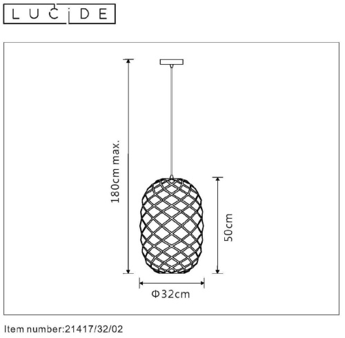 Подвесной светильник Lucide Wolfram 21417/32/30 Подвесной светильник Lucide Wolfram 21417/32/30