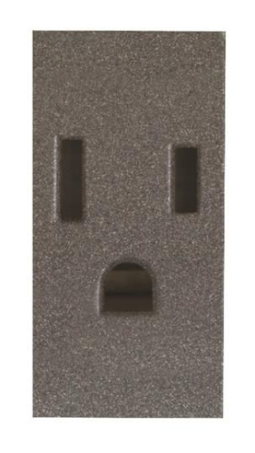 Розетка US ABB Zenit с/з 15A 127V со шторками винтовой зажим антрацит 2CLA212800N1801