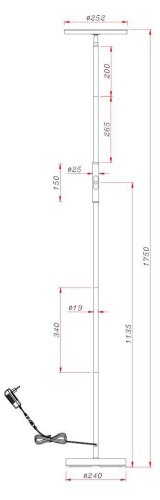 Торшер Arte Lamp Sceptrum A1822PN-1BK Торшер Arte Lamp Sceptrum A1822PN-1BK