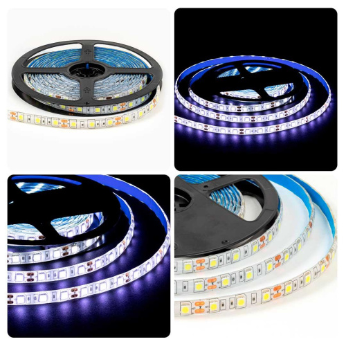 Светодиодная лента OGM 14,4W/m 60LED/m 5050SMD холодный белый 5M LSE-275 Светодиодная лента OGM 14,4W/m 60LED/m 5050SMD холодный белый 5M LSE-275