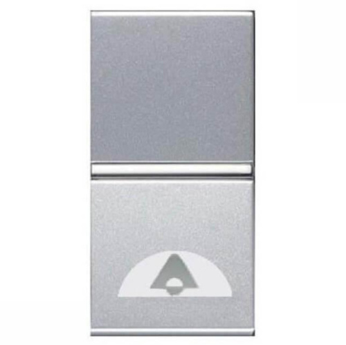 Выключатель кнопочный одноклавишный ABB Zenit 16A 250V Звонок серебро 2CLA210400N1301