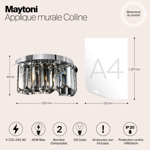 Настенный светильник Maytoni Colline MOD083WL-02CH Настенный светильник Maytoni Colline MOD083WL-02CH