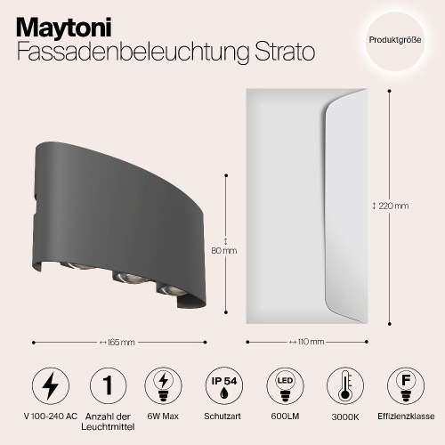 Настенный светильник Maytoni Outdoor O417WL-L6GR3K Настенный светильник Maytoni Outdoor O417WL-L6GR3K