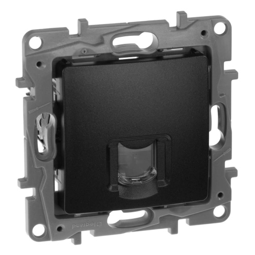 Розетка компьютерная RJ45 Legrand Etika 6 кат UTP антрацит 672653 Розетка компьютерная RJ45 Legrand Etika 6 кат UTP антрацит 672653