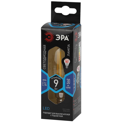 Лампа светодиодная ЭРА E14 9W 4000K прозрачная F-LED B35-9w-840-E14 Б0046995 Лампа светодиодная ЭРА E14 9W 4000K прозрачная F-LED B35-9w-840-E14 Б0046995