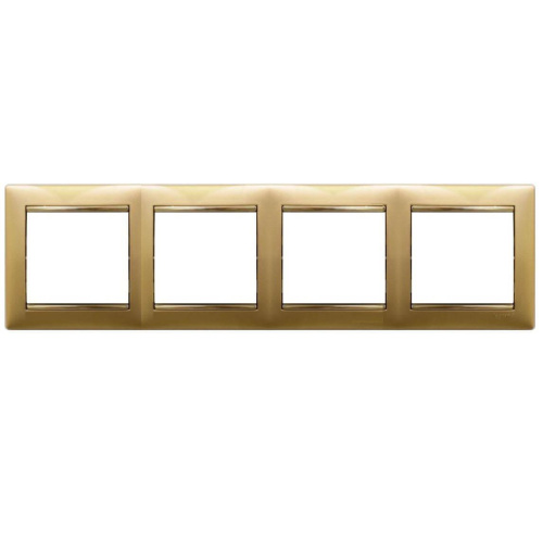 Рамка 4-постовая Legrand Valena матовое золото 770304 Рамка 4-постовая Legrand Valena матовое золото 770304