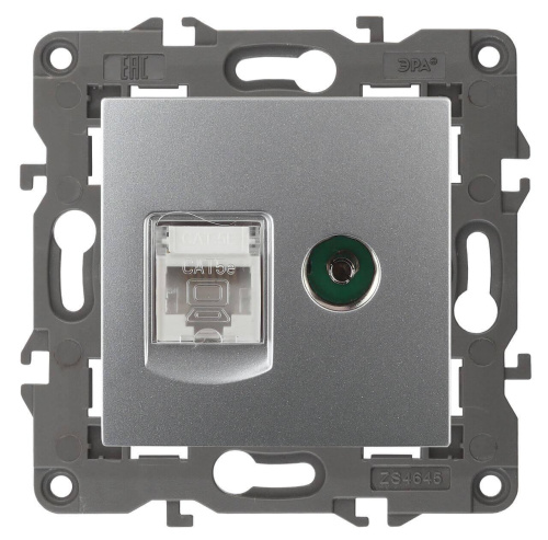 Розетка комбинированная RJ45+TV ЭРА Elegance 14-3110-03 Б0034316 Розетка комбинированная RJ45+TV ЭРА Elegance 14-3110-03 Б0034316