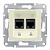 Розетка компьютерная 2хRJ45 Schneider Electric Sedna UTP SDN4400147