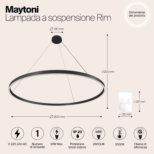 Подвесной светильник Maytoni MOD058PL-L65B3K Подвесной светильник Maytoni MOD058PL-L65B3K