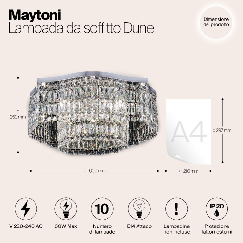 Потолочная люстра Maytoni Dune DIA005CL-10CH Потолочная люстра Maytoni Dune DIA005CL-10CH