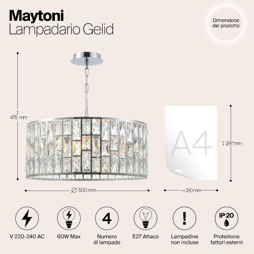 Люстра Maytoni MOD184-PL-04-CH Люстра Maytoni MOD184-PL-04-CH