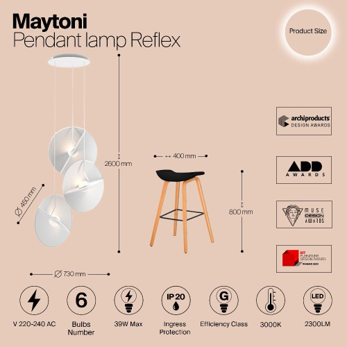 Подвесной светильник Maytoni MOD154PL-L6W3K1 Подвесной светильник Maytoni MOD154PL-L6W3K1