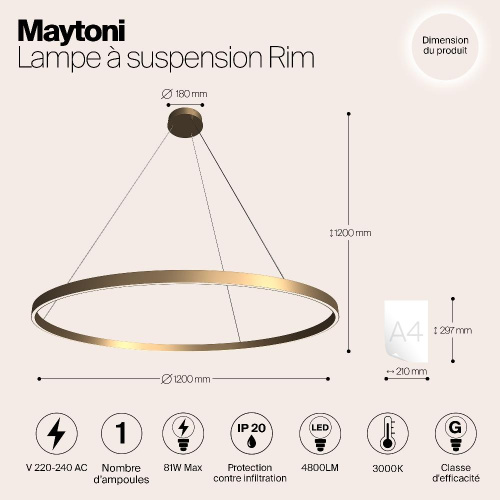 Подвесной светильник Maytoni MOD058PL-L65BS3K Подвесной светильник Maytoni MOD058PL-L65BS3K