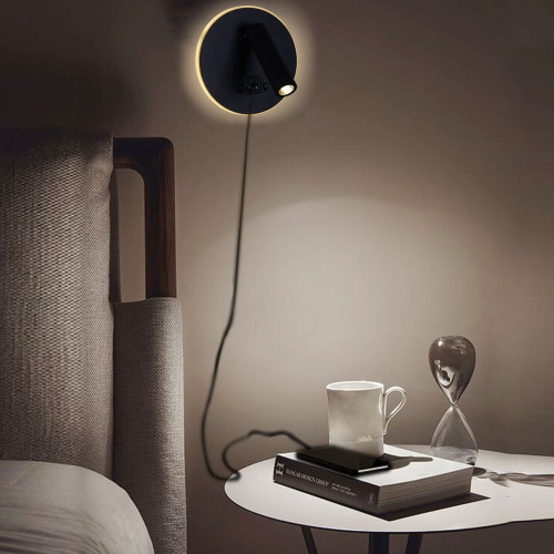 Настенный светодиодный светильник Reluce 86203-9.2-001KT LED12W+USB BK Настенный светодиодный светильник Reluce 86203-9.2-001KT LED12W+USB BK