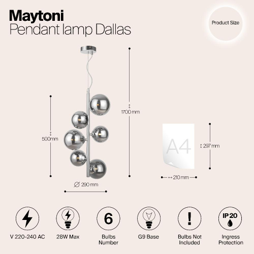 Подвесной светильник Maytoni MOD545PL-06CH Подвесной светильник Maytoni MOD545PL-06CH