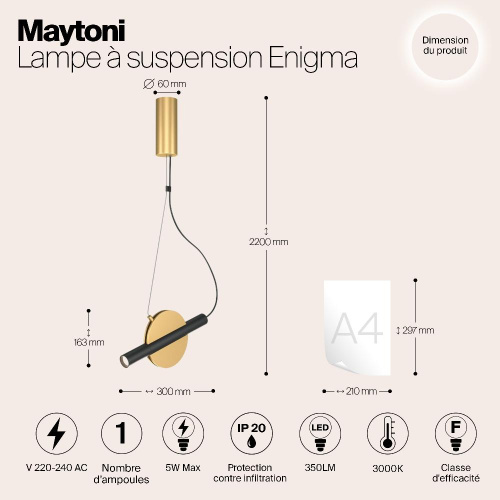 Подвесной светильник Maytoni MOD150PL-L5BS3K Подвесной светильник Maytoni MOD150PL-L5BS3K