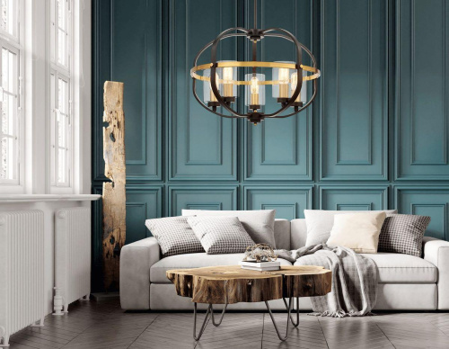 Подвесная люстра Lumina Deco Monterey LDP 1141-5 BK+MD Подвесная люстра Lumina Deco Monterey LDP 1141-5 BK+MD