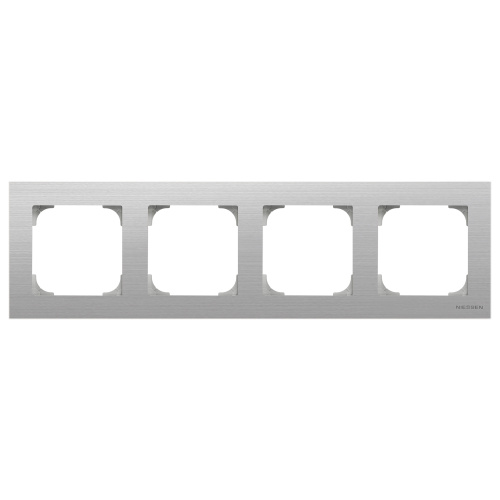 Рамка 4-постовая ABB Sky нержавеющая сталь 2CLA857400A1401 Рамка 4-постовая ABB Sky нержавеющая сталь 2CLA857400A1401