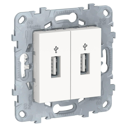 Розетка компьютерная USBx2 Schneider Electric Unica New NU542718 Розетка компьютерная USBx2 Schneider Electric Unica New NU542718