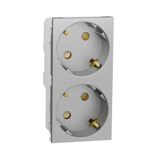 Розетка двойная Schneider Electric Unica New Modular с/з со шторками NU306730A Розетка двойная Schneider Electric Unica New Modular с/з со шторками NU306730A