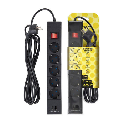 Сетевой фильтр Duwi 2хUSB 5гн 3м с/з 32593 2 Сетевой фильтр Duwi 2хUSB 5гн 3м с/з 32593 2