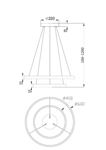 Подвесной светодиодный светильник Maytoni Rim MOD058PL-L55BS4K Подвесной светодиодный светильник Maytoni Rim MOD058PL-L55BS4K