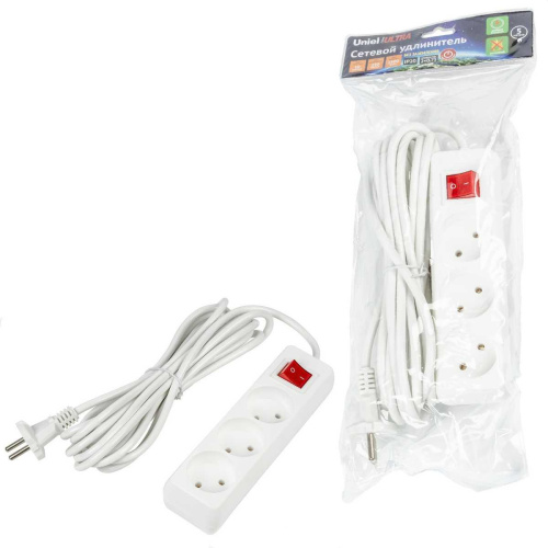 Удлинитель Uniel Ultra 3гн х 5м б/з S-CU3-5B White UL-00009996 Удлинитель Uniel Ultra 3гн х 5м б/з S-CU3-5B White UL-00009996
