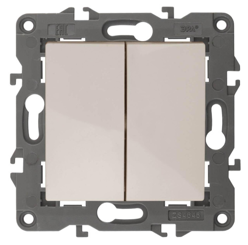 Переключатель двухклавишный ЭРА Elegance 10AX 250V 14-1106-02 Б0034244 Переключатель двухклавишный ЭРА Elegance 10AX 250V 14-1106-02 Б0034244