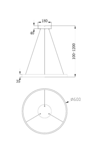 Подвесной светодиодный светильник Maytoni Rim MOD058PL-L32W4K Подвесной светодиодный светильник Maytoni Rim MOD058PL-L32W4K