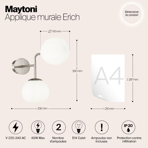Бра Maytoni Erich MOD221-WL-02-N Бра Maytoni Erich MOD221-WL-02-N