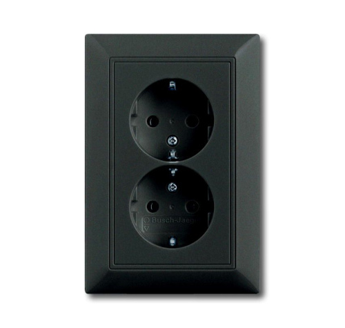 Розетка двойная ABB Basic55 Schuko с/з 16A 250V безвинтовой зажим chateau-черный 2CKA002014A1477 Розетка двойная ABB Basic55 Schuko с/з 16A 250V безвинтовой зажим chateau-черный 2CKA002014A1477