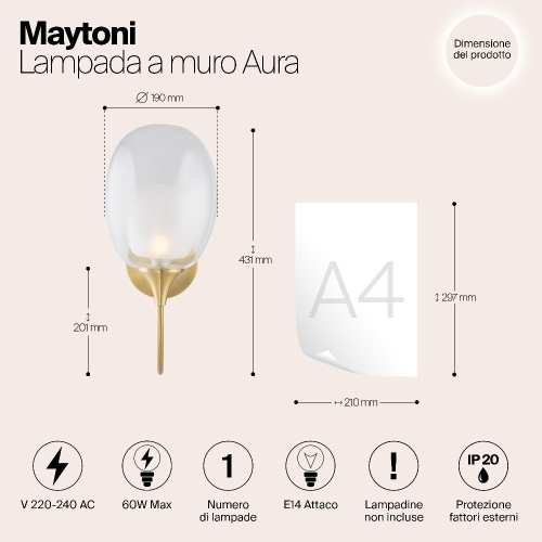 Бра Maytoni Aura MOD016WL-01BS Бра Maytoni Aura MOD016WL-01BS