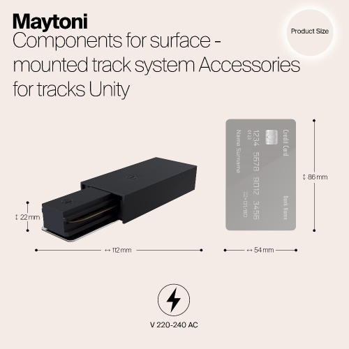 Подвод питания Maytoni Track TRA001B-11B Подвод питания Maytoni Track TRA001B-11B
